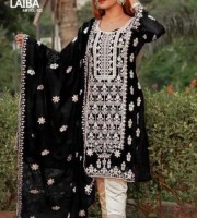 Laiba Black Georgette Unstitched 4pcs Collection (HP32)